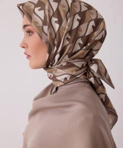 BELLİ Geometrik Desen %100 Twill İpek Eşarp 4406-86