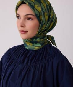 BELLİ Geometrik Desen %100 Twill İpek Eşarp 4406-56